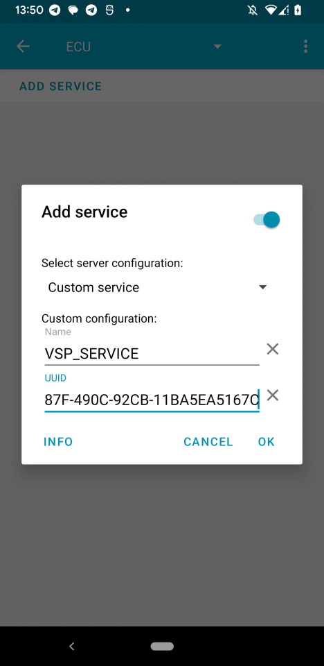 Add service nRF connect