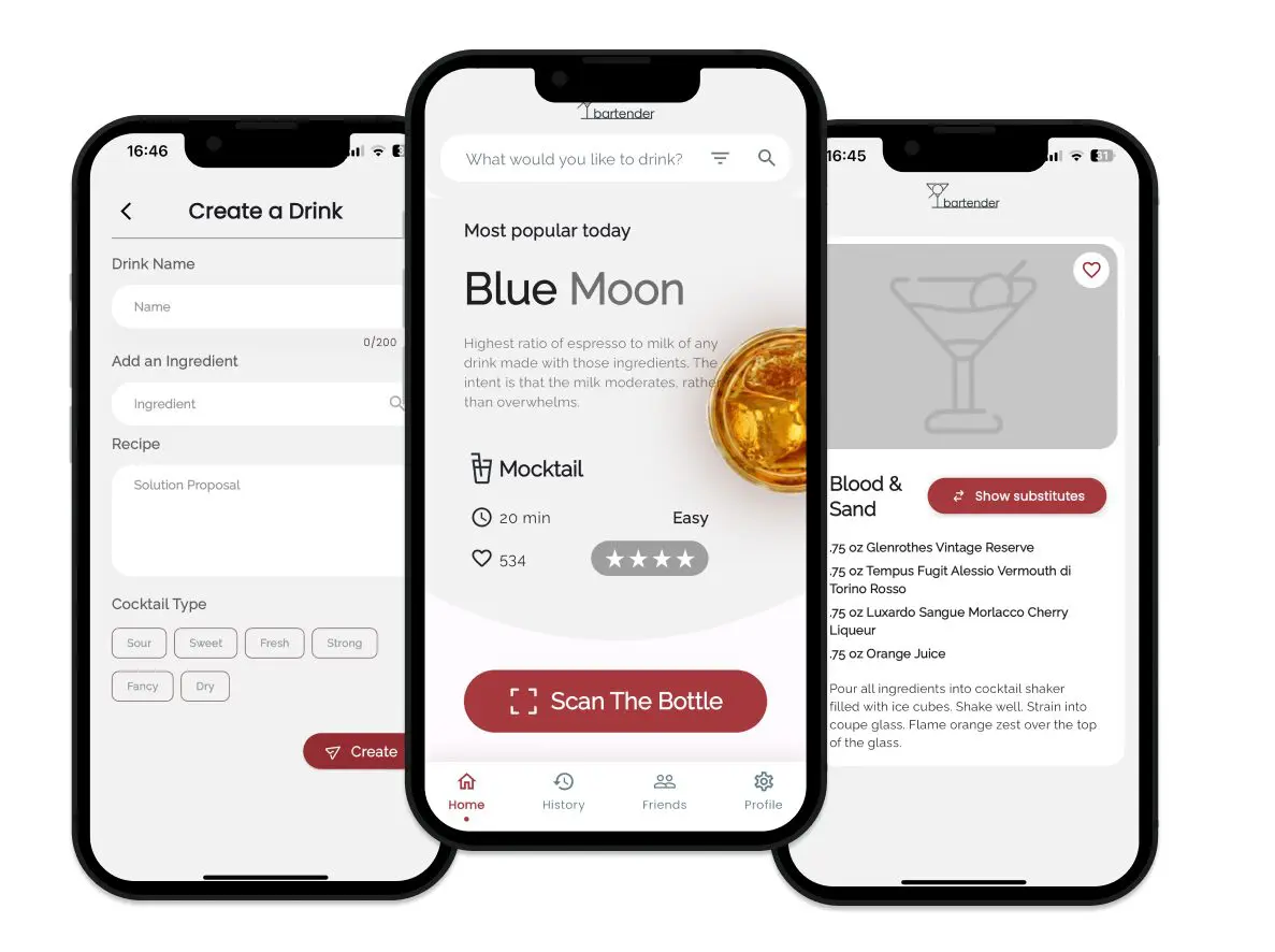 Bartender – Flutter App (ios & android)