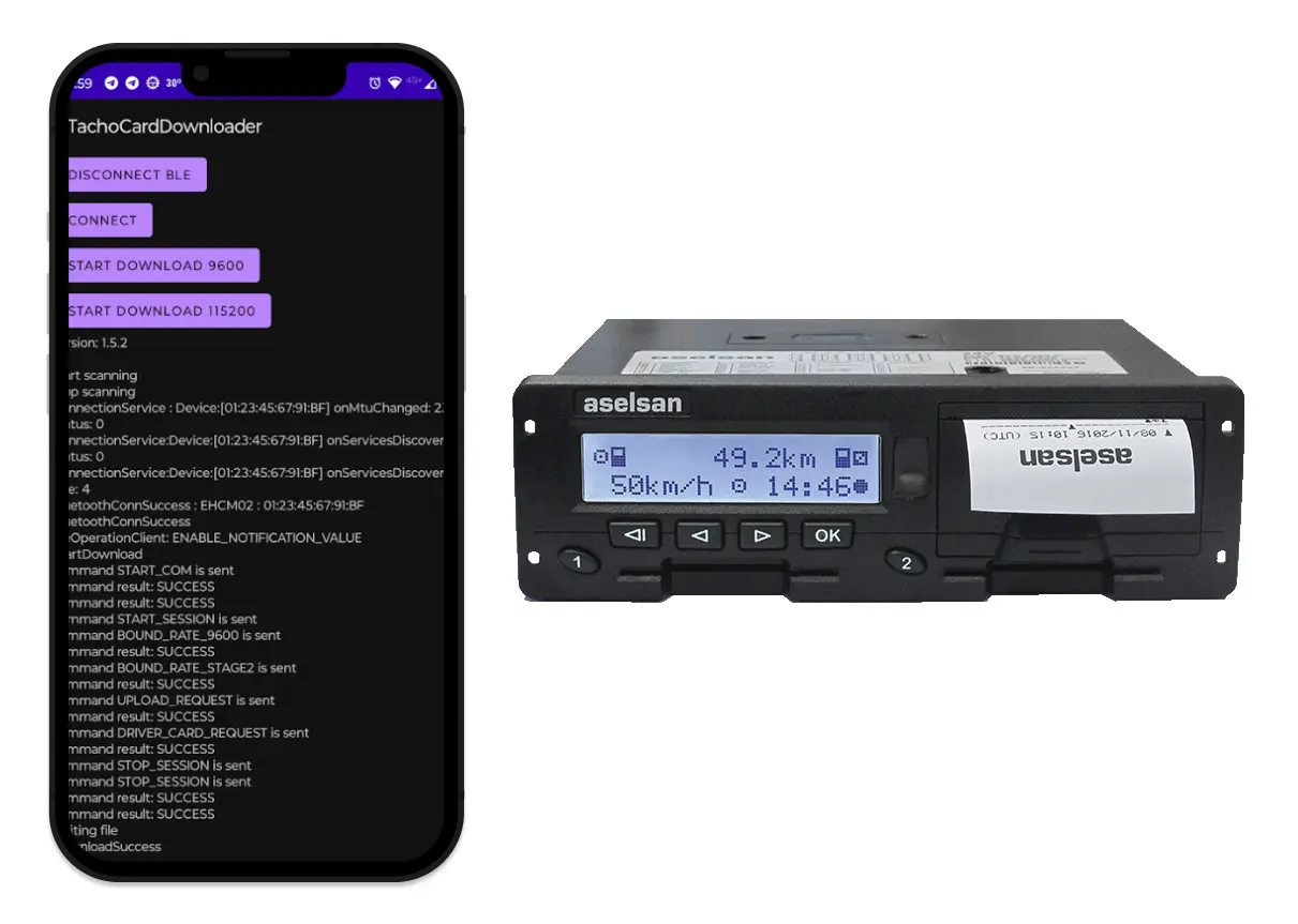 Iot (Automotive) Tachograph reader Android App